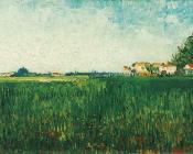 文森特 威廉 梵高 : 阿尔勒附近麦田里的农舍